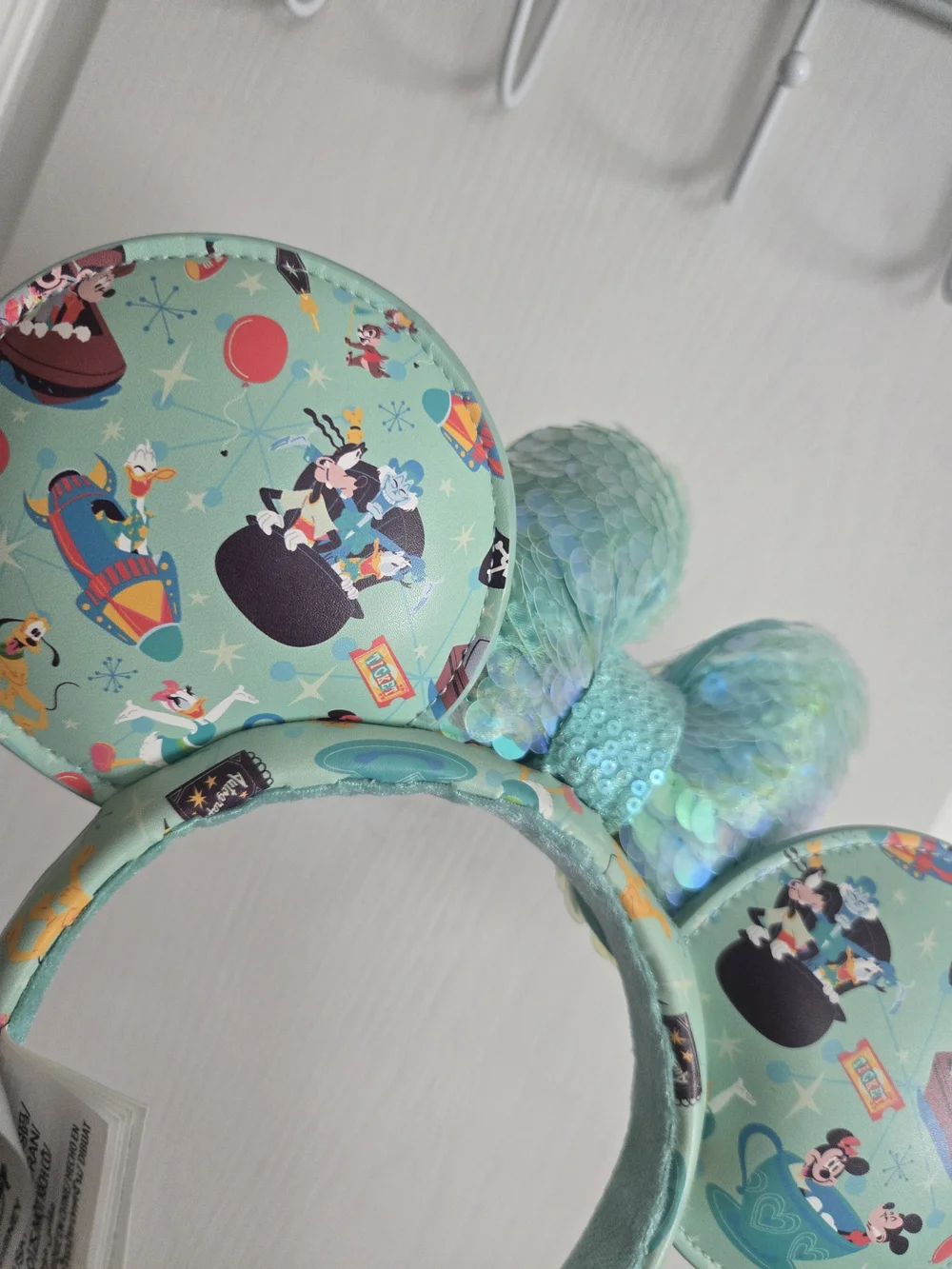 Disney Mint Sequin Minnie Ears Headband